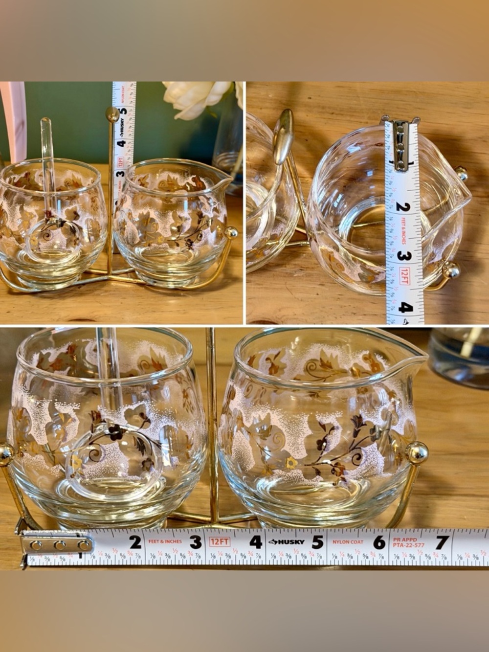 Vintage Libbey Gold Floral Glassware Set Tea Party Bridgerton - Picture 4 of 4